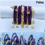 Traditional Glass Bangles with Golden Kangan | ( set of 12 )