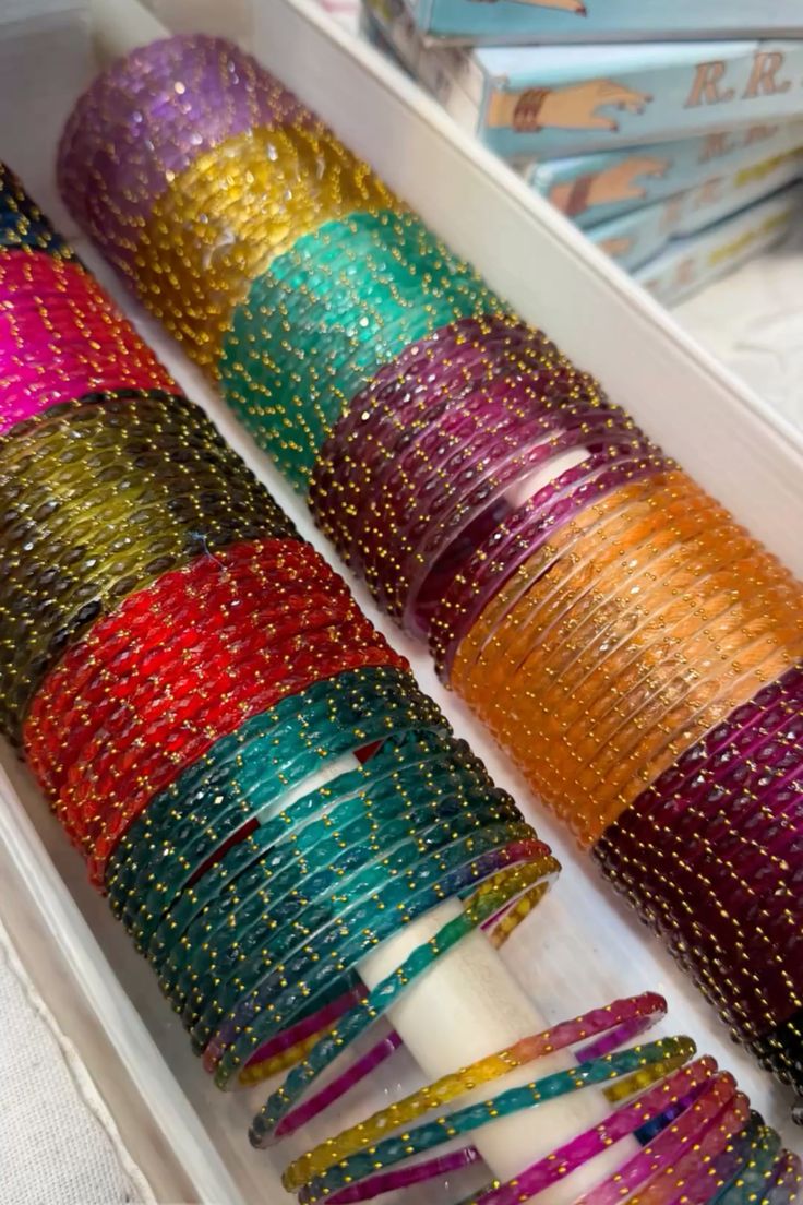 ShivShakti Premium Collection – Set of 12 Multicolor glass Bangles