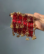 Crystal Dot Transparent Bangles Set | Shiv-Shakti | (12 Pieces)