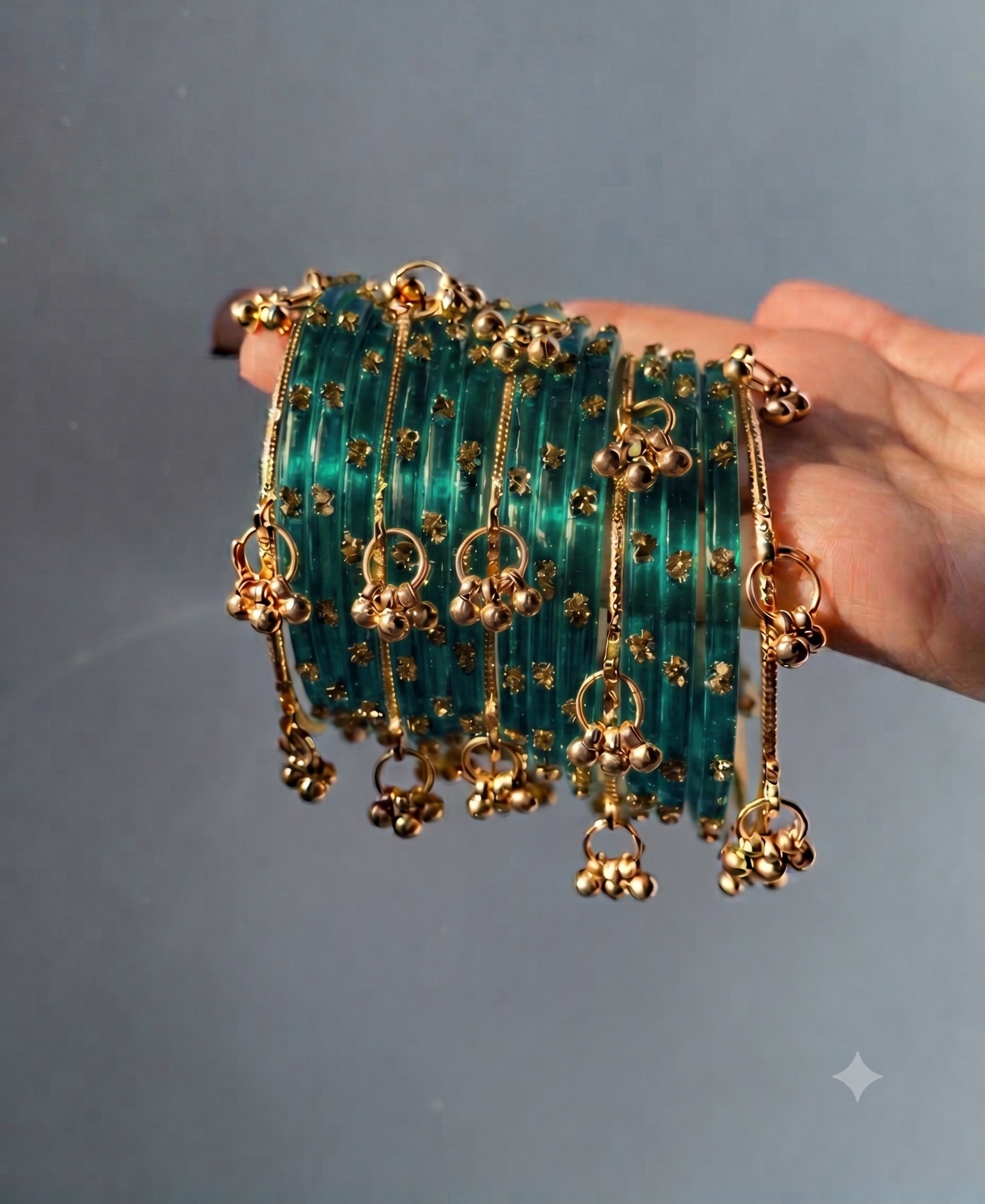Crystal Dot Transparent Bangles Set | Shiv-Shakti | (12 Pieces)