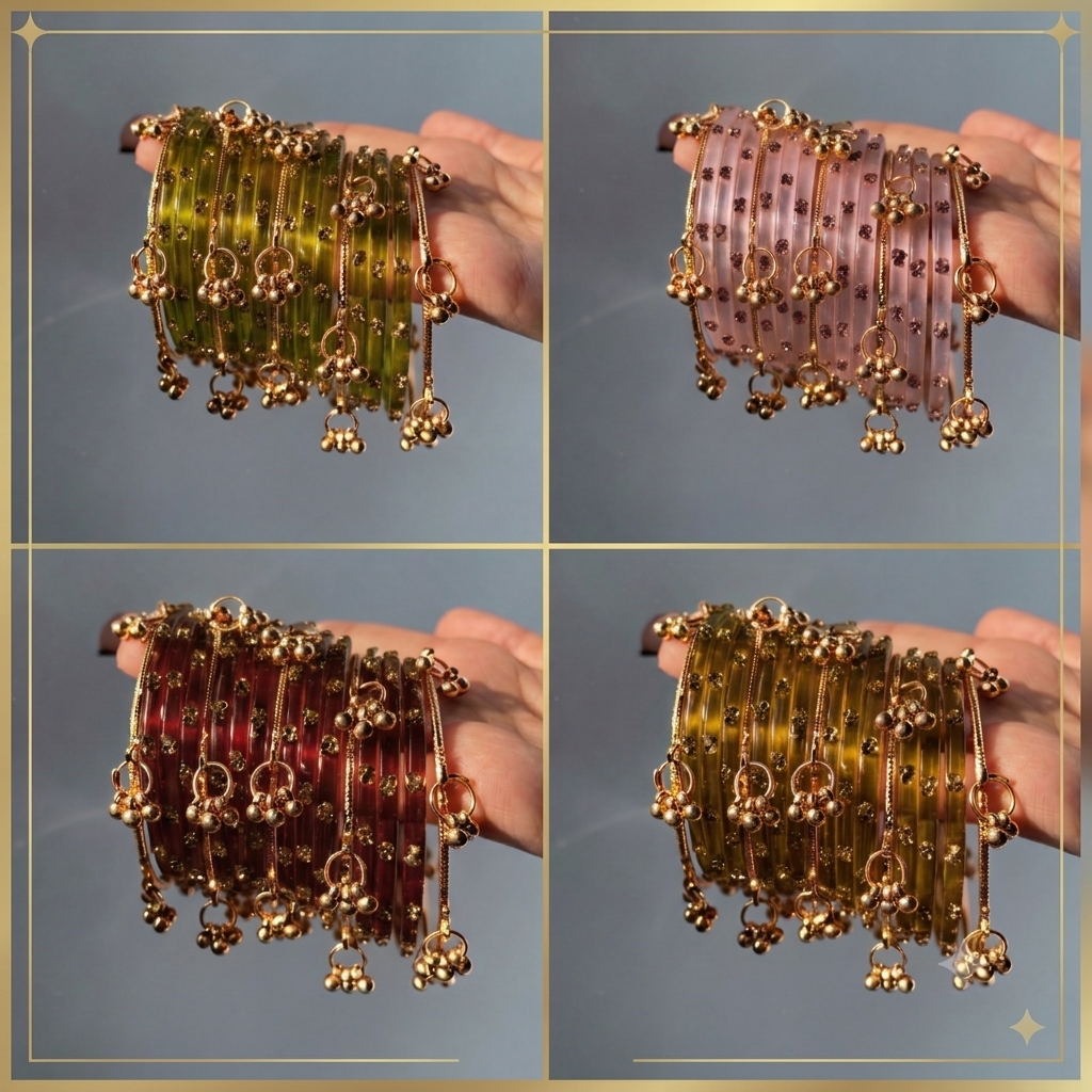 ShivShakti Premium Collection 2 – Set of 10 Multicolor glass Bangles