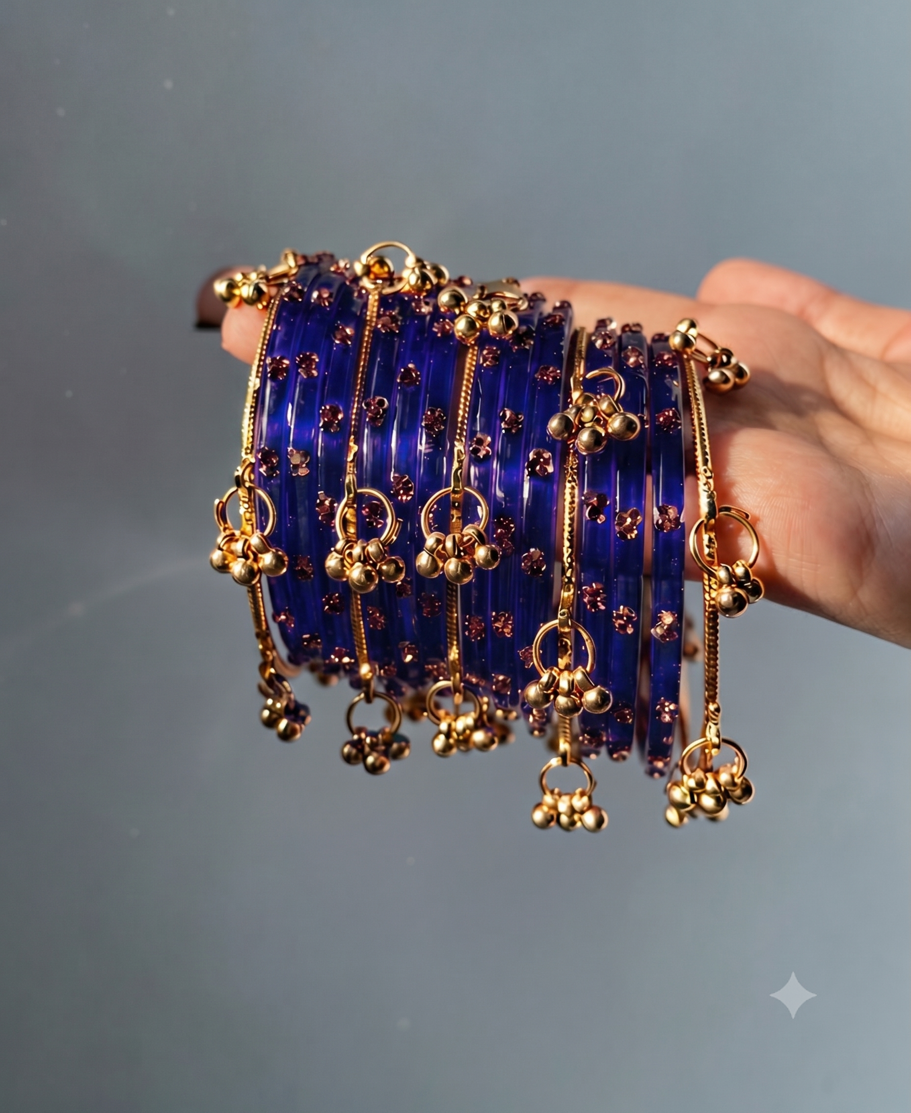 Crystal Dot Transparent Bangles Set | Shiv-Shakti | (12 Pieces)