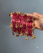 Crystal Dot Transparent Bangles Set | Shiv-Shakti | (12 Pieces)