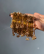 Crystal Dot Transparent Bangles Set | Shiv-Shakti | (12 Pieces)