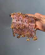 Crystal Dot Transparent Bangles Set | Shiv-Shakti | (12 Pieces)