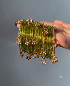 Crystal Dot Transparent Bangles Set | Shiv-Shakti | (12 Pieces)